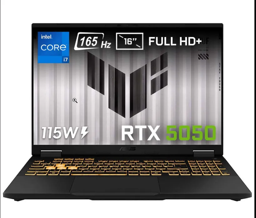 ASUS TUF Gaming F16 FX608JHR-RV048-Gaming Intel Core i7-14650HX GeForce RTX 5050 8GB 115W 16GB DDR5 512GB SSD 16 inç Full HD+ 165Hz IPS-Level FreeDos Gaming Laptop