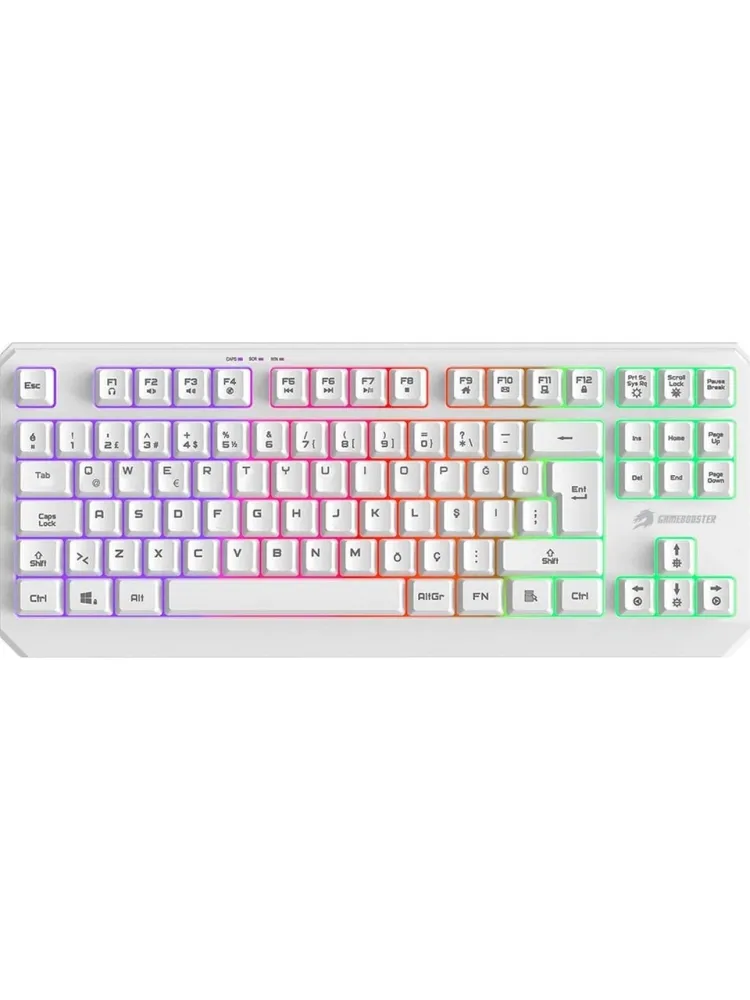 GAMEBOOSTER G75 ELYA RAİNBOW AYDINLATMALI BEYAZ TKL MEMBRANE OYUN KLAVYESİ