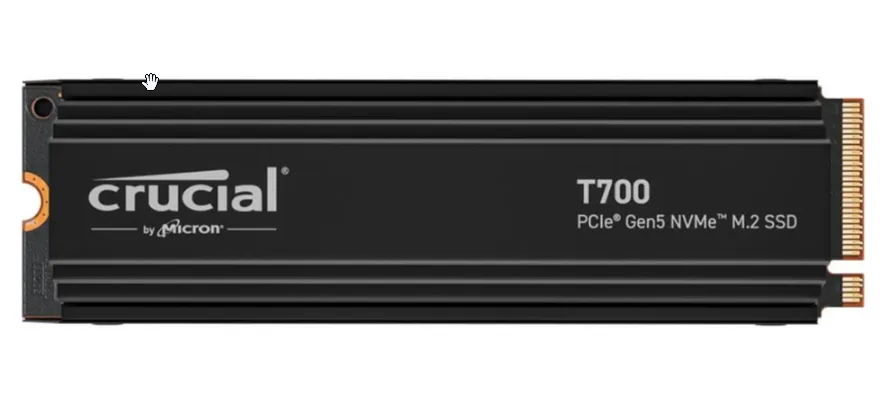 Crucial 1TB T700 Serisi 3D NAND 11700MB/9500MB PCIe Gen5 Soğutuculu NVMe M.2 SSD