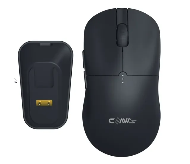 CLAW'S RAJİN BLAZE ÇİFT MODLU KABLOSUZ 12000 DPİ RGB ŞARJ STANDLI & MAKRO YAZILIMLI KABLOSUZ GAMİNG MOUSE - SİYAH (2.4 GHZ KABLOSUZ + BLUETOOTH)